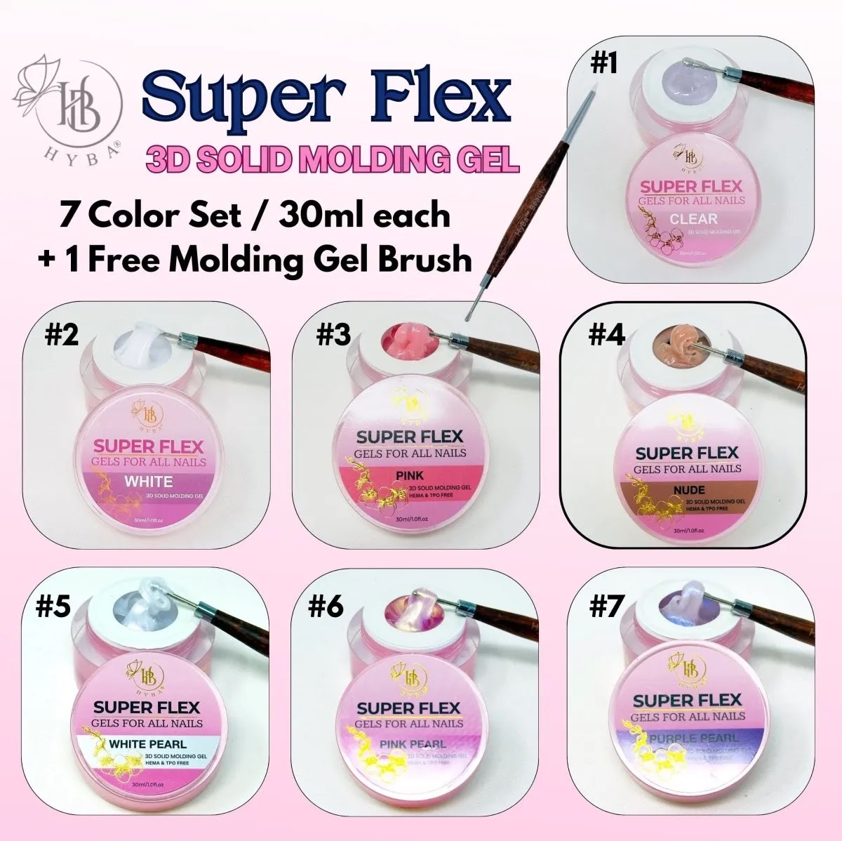 Super FLEX - Full Set Molding Gel / 7 pcs set