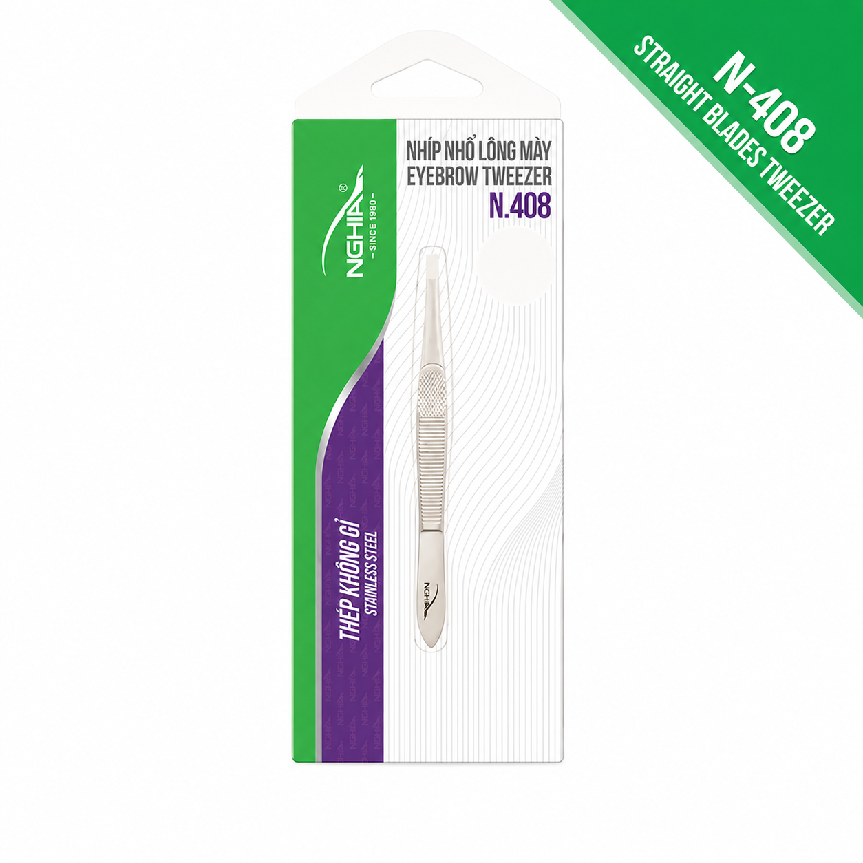 Straight Blades Tweezer - N-408 (Stainless Steel)