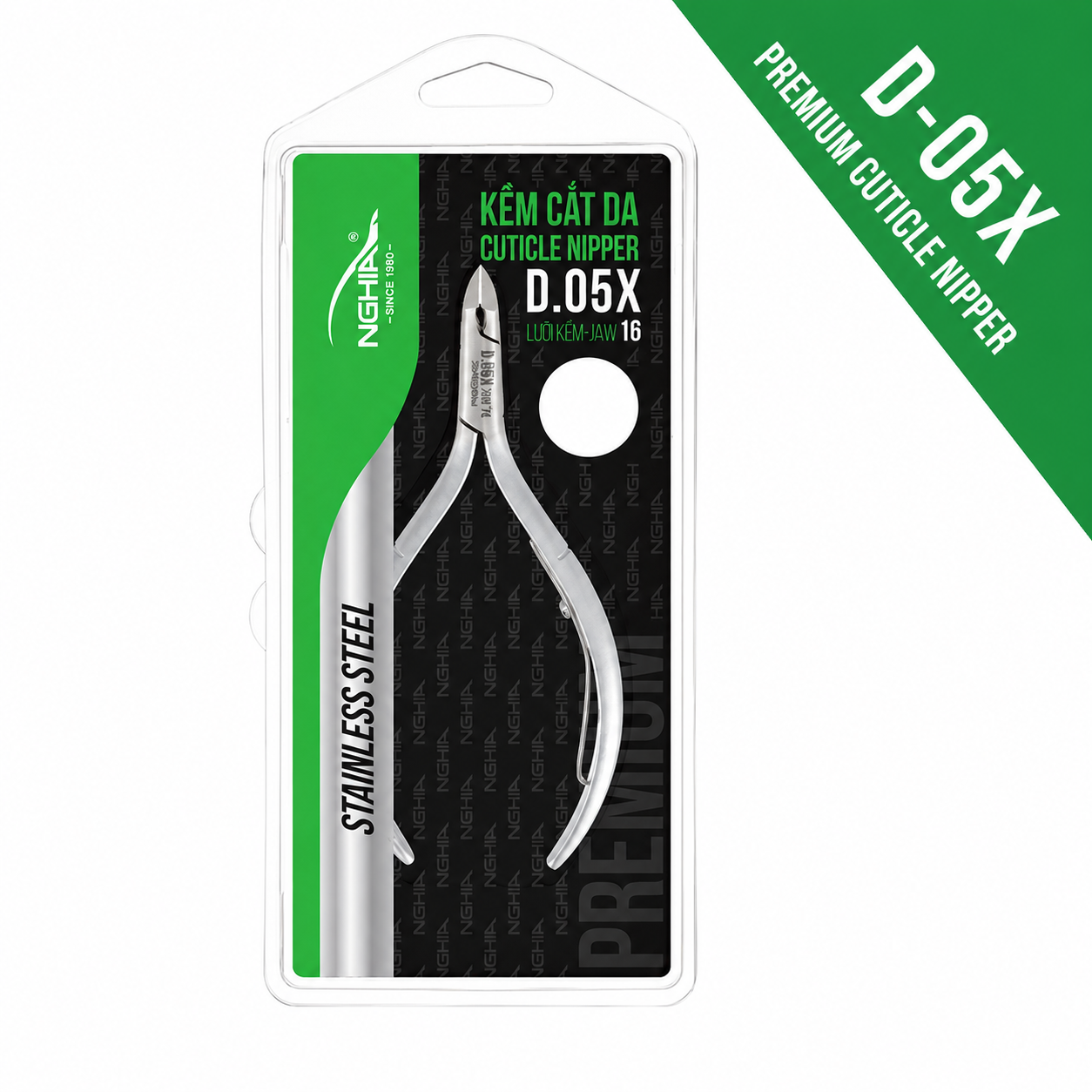Premium Cuticle Nipper - D-05X (Stainless Steel)