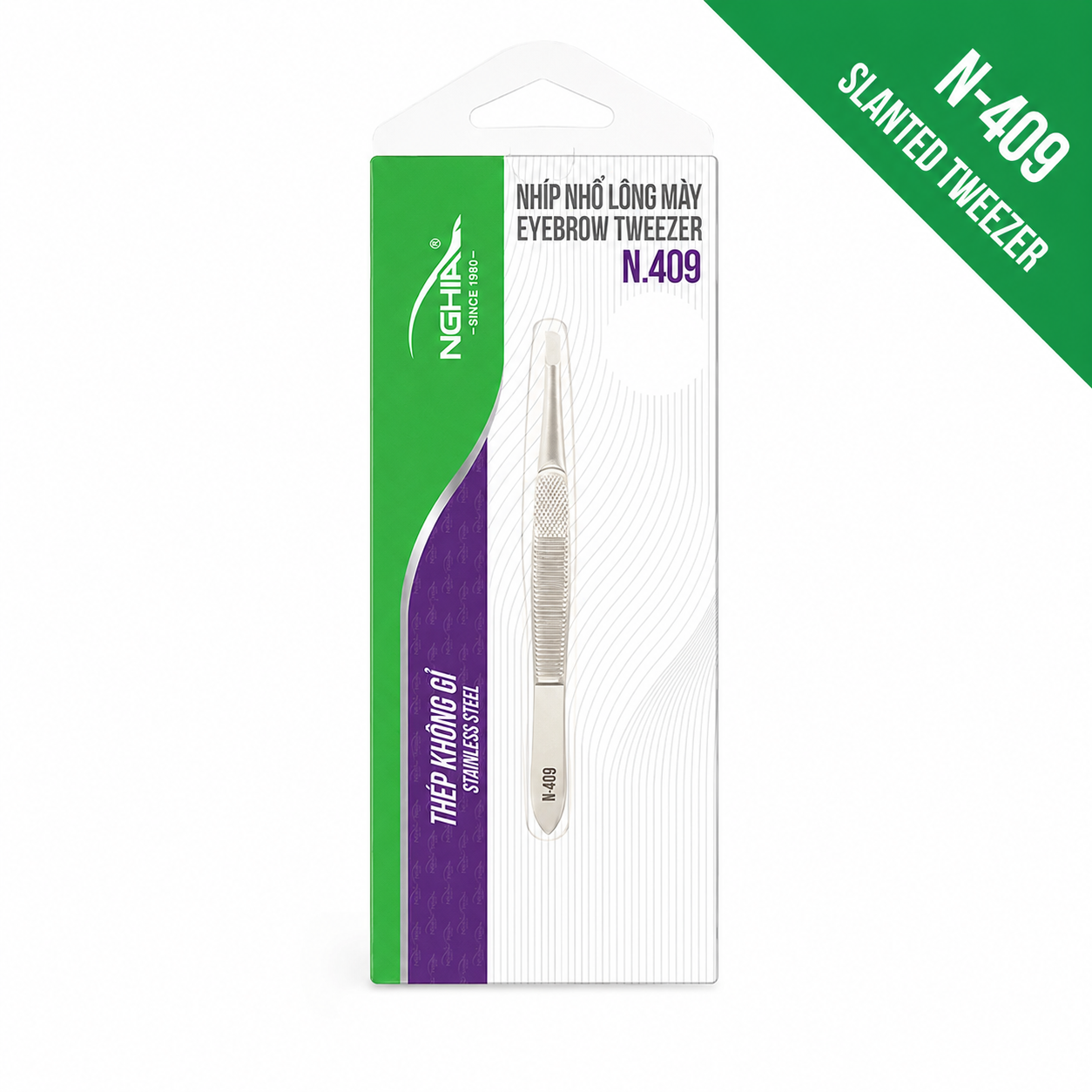Slanted Tweezer - N-409 (Stainless Steel)